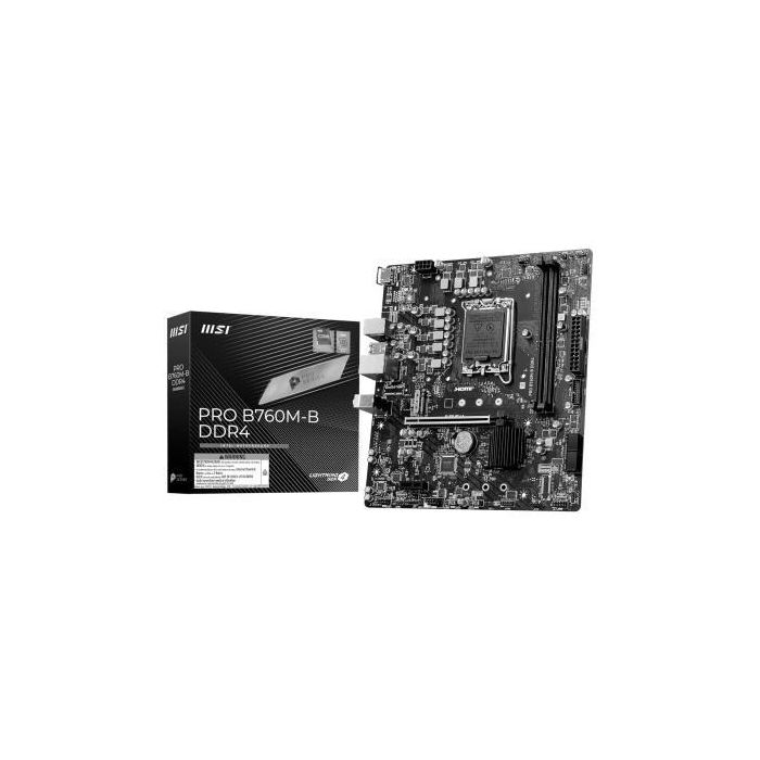 Placa MSI Pro B760M-B Ddr4,Intel,1700,B760,2Ddr4,128Gb,Hdmi,4Sata+1M.2,4Usb3.2,Gblan,Matx Placa MSI Pro B760M-B Ddr4,Intel,1700,B760,2Ddr4,128Gb,Hdmi,4Sata+1M.2,4Usb3.2,Gblan,Matx