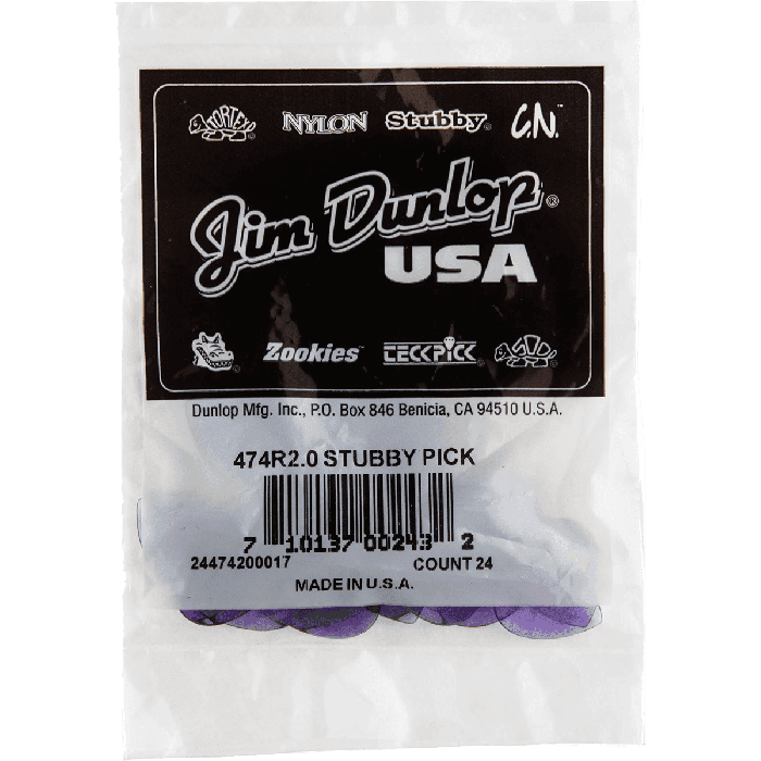Dunlop Púas Big Stubby® Nylon - 2,00 Mm Pack 24 Unidades 1