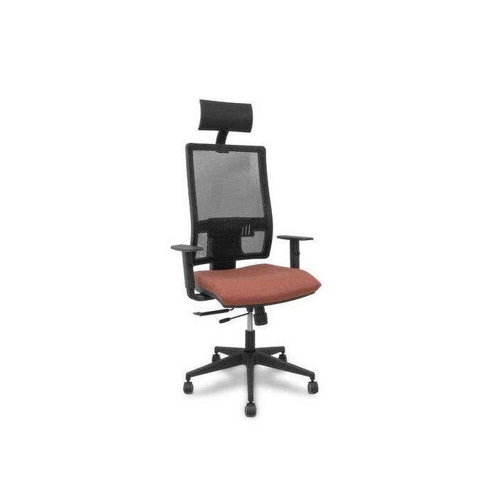 Silla Piqueras Y Crespo Horna Brazos Regulables Cabecero Incluido Mecanismo Traslack Apoyo Lumbar Respaldo Malla Transpirable Y Asiento Tapizado Bali Marron