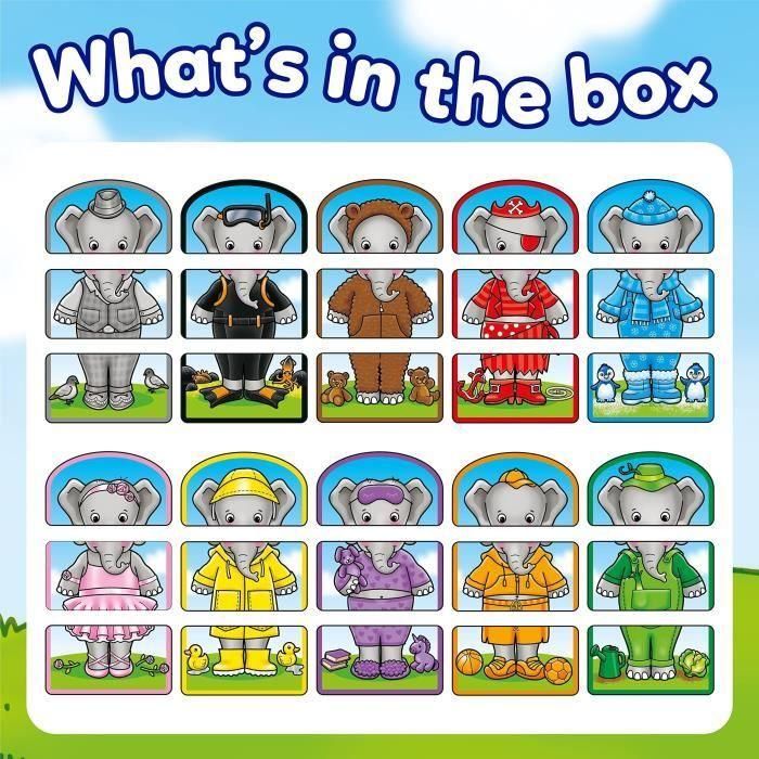 Los trajes de la elefante Nelly - Juego de combinación de colores - ORCHARD 1 Los trajes de la elefante Nelly - Juego de combinación de colores - ORCHARD 1