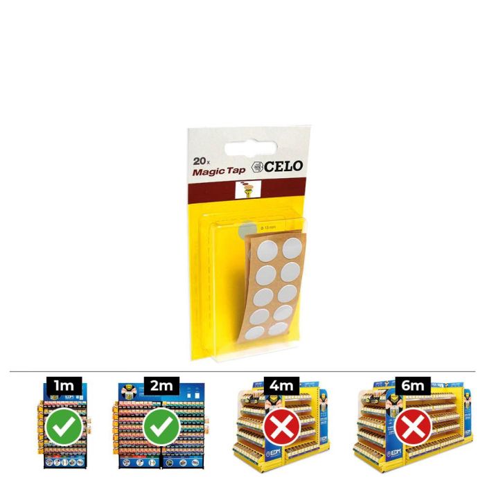 Celo mtap Tapon adhesivo gris Ø13mm, Caja 10 blisters 20 unid. (200 unidades)
