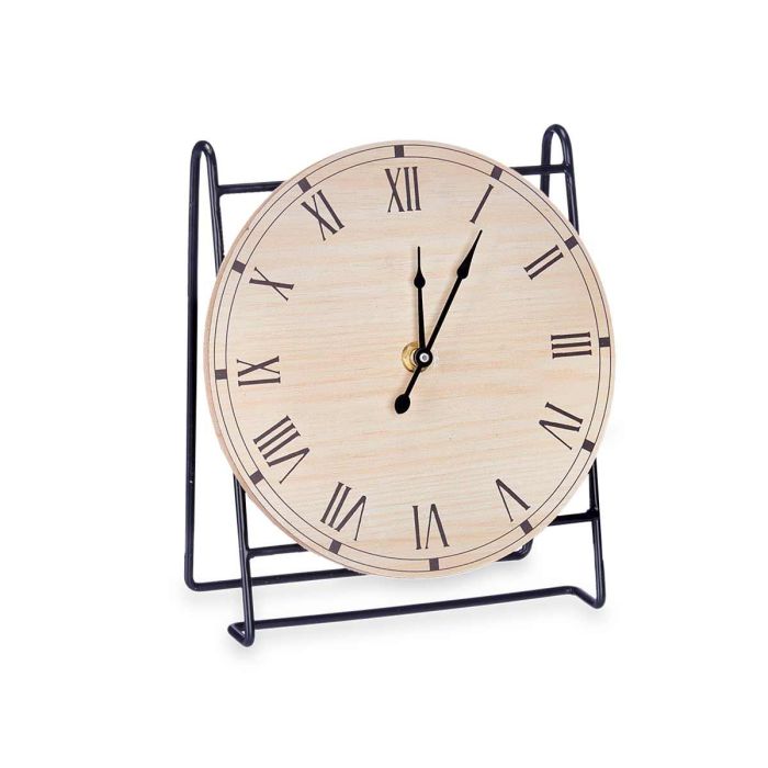 Reloj Sobremesa Atril Giftdecor 19x21x9 cm - Negro/Madera - Metal/MDF (6 Unidades) 1 Reloj Sobremesa Atril Giftdecor 19x21x9 cm - Negro/Madera - Metal/MDF (6 Unidades) 1