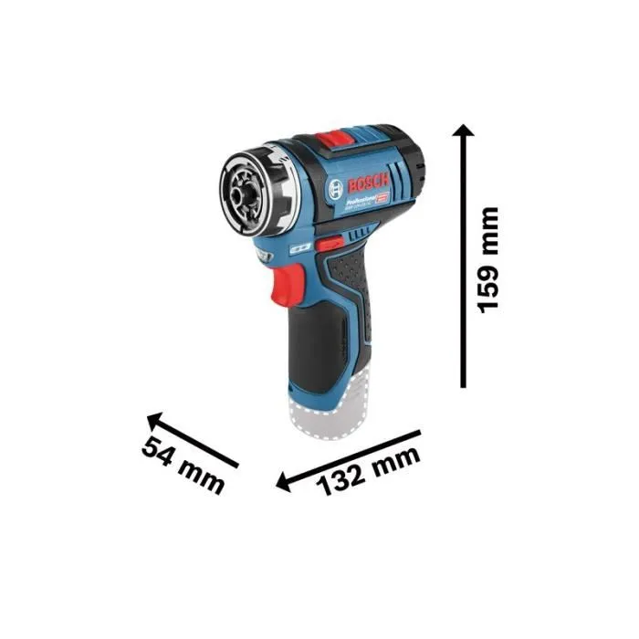 Bosch Professional GSR 12V-15 FC Taladro Atornillador Inalámbrico 12V, 2 Baterías 2,0Ah, Cargador GAL 1230 CC Flexiclic 1
