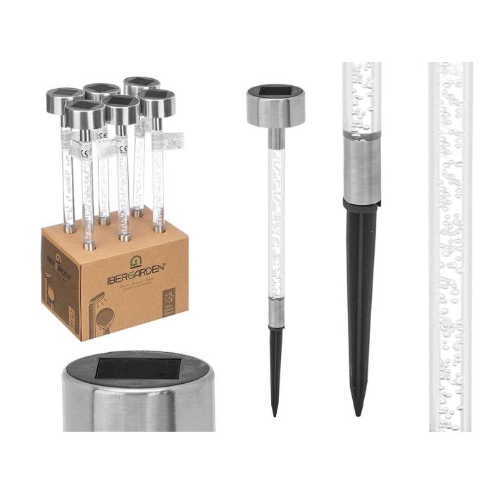 Baliza Solar Plastico Acero Inox Acrilic Ibergarden 5X34CM (24 Unidades) Baliza Solar Plastico Acero Inox Acrilic Ibergarden 5X34CM (24 Unidades)