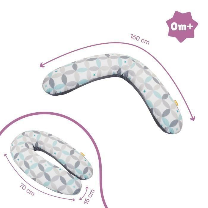Badabulle Cojín de Maternidad y Lactancia 2 en 1 Gráfico para Embarazo y Bebé – Soporte, Alivio Espalda y Brazos 5