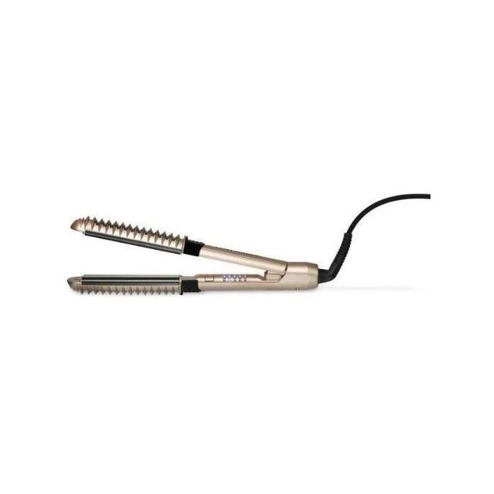 Saint Algue 3965 Demeliss XCURLER Plancha de pelo profesional, placas cerámicas curvas, 5 temperaturas (150-230°C), respaldo térmico, 56W, Dorado Saint Algue 3965 Demeliss XCURLER Plancha de pelo profesional, placas cerámicas curvas, 5 temperaturas (150-230°C), respaldo térmico, 56W, Dorado