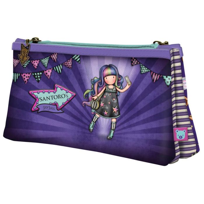 Portatodo Doble Gorjuss Up and away Morado (21.5 x 11,5 x 5 cm)