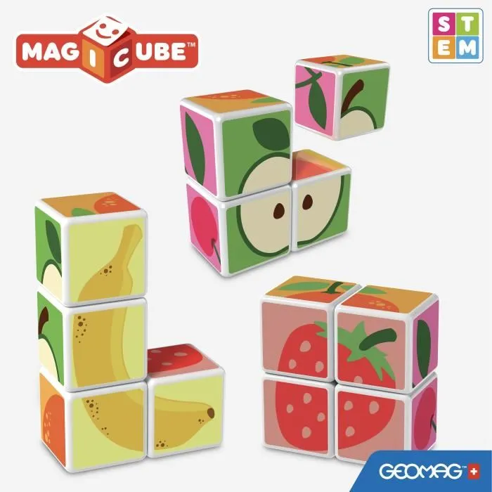 Geomag MAGIC CUBE 4 cubos Juego de construcción magnética para niños a partir de 18 meses 3