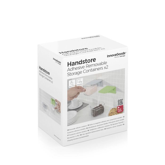 Recipientes de Cocina Adhesivos Extraíbles Handstore InnovaGoods Pack de 2 uds 1 Recipientes de Cocina Adhesivos Extraíbles Handstore InnovaGoods Pack de 2 uds 1
