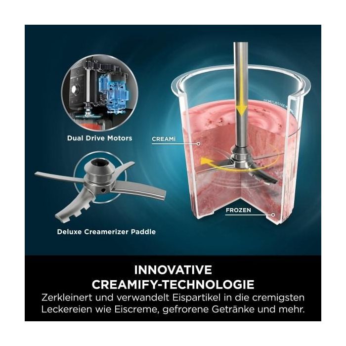 Ninja NC501EU Creami Deluxe Máquina de Helados y Batidos 2.1L con 3 Recipientes, Preparación de Sorbete, Negro/Plata 18 Ninja NC501EU Creami Deluxe Máquina de Helados y Batidos 2.1L con 3 Recipientes, Preparación de Sorbete, Negro/Plata 18