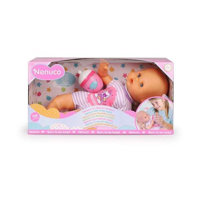 Famosa Nenuco con Biberón Sonajero, Muñeco Bebé para Niños de 1 a 7 años, Contenido: Nenuco con pijama y biberón. 8