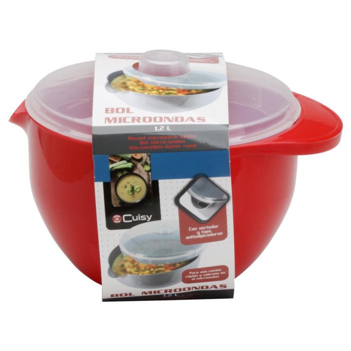 Cuisy Bol Microondas 1,2 L con Tapa Antisalpicaduras para Cocina Rápida 0 Cuisy Bol Microondas 1,2 L con Tapa Antisalpicaduras para Cocina Rápida 0