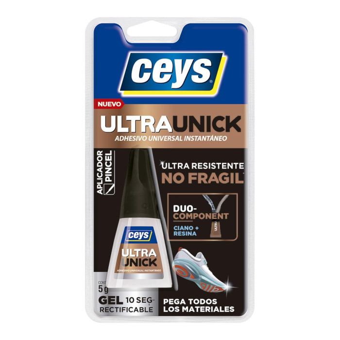 Ceys Adhesivo instantáneo Ultraunick poder extremo pincel 5 g - rápido, fuerte, flexible, sin olor 0 Ceys Adhesivo instantáneo Ultraunick poder extremo pincel 5 g - rápido, fuerte, flexible, sin olor 0