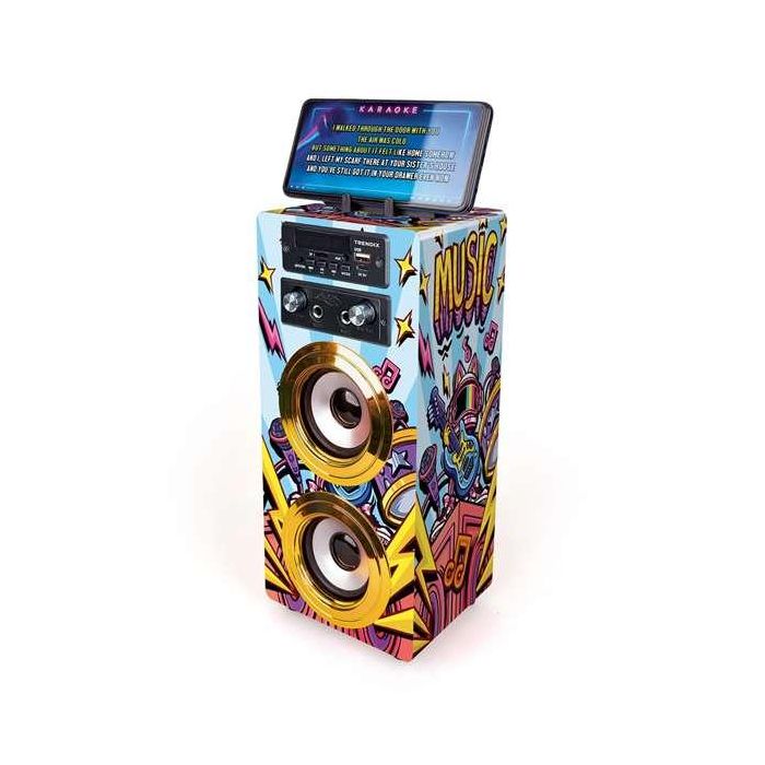 World Brands Altavoz Karaoke Tx803856 Bluetooth con 2 Micrófonos y Efecto Eco Portátil 2