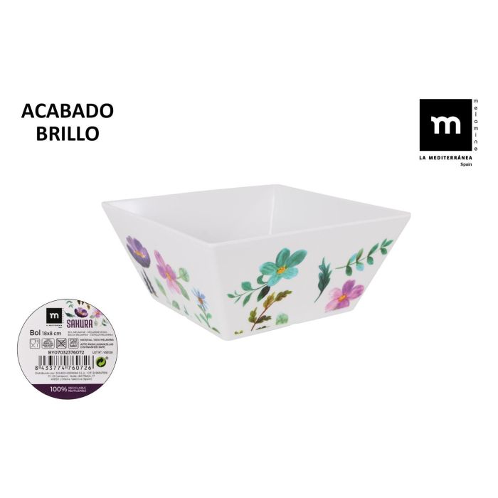 Bol de melamina Sakura 18x8 cm brillo - La Mediterranea (24 Unidades) Bol de melamina Sakura 18x8 cm brillo - La Mediterranea (24 Unidades)