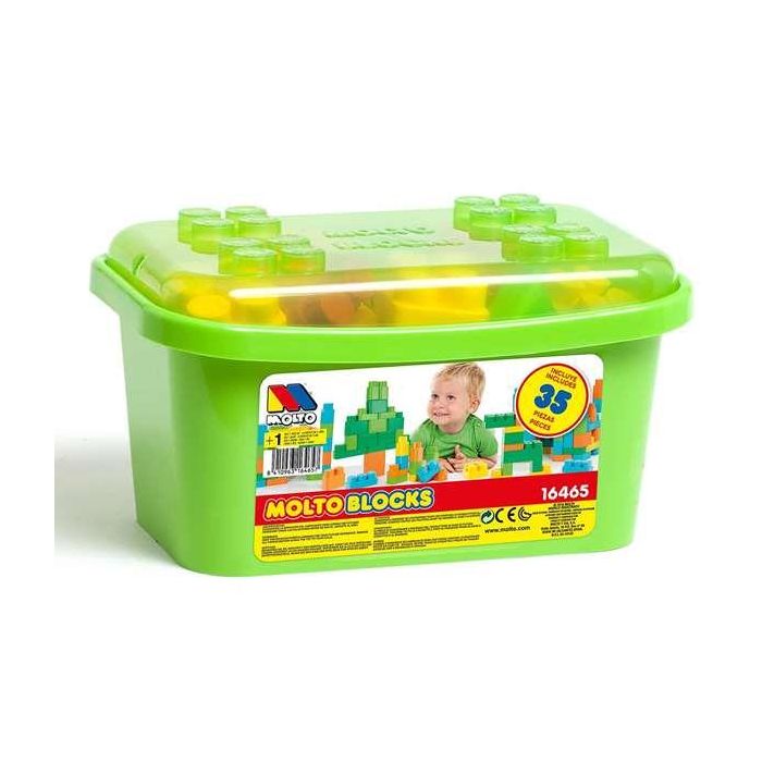 Molto 12470 Cubeta de Bloques de Construcción 35 Piezas de Plástico para Niños +1 Año 4 Molto 12470 Cubeta de Bloques de Construcción 35 Piezas de Plástico para Niños +1 Año 4