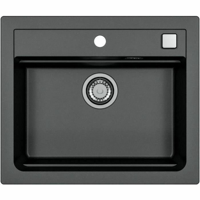 Stradour STR3838997919770 Fregadero Encastrable de Granito Negro 1 Seno ATROX 59x50 cm
