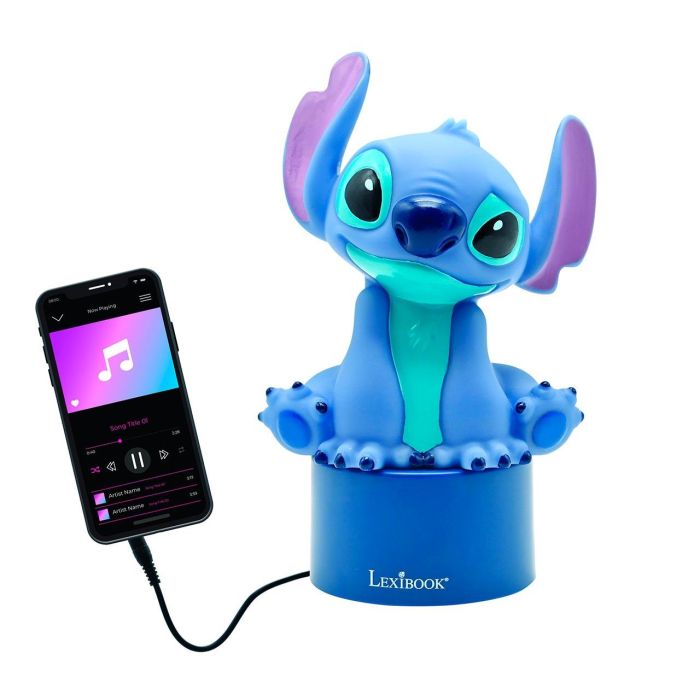 Lexibook Altavoz Luz Nocturna Stitch Disney con Figura 3D y Altavoz Integrado 1