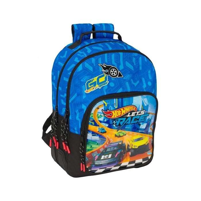 Mochila Escolar Hot Wheels Let's race Azul Negro 32 x 42 x 15 cm
