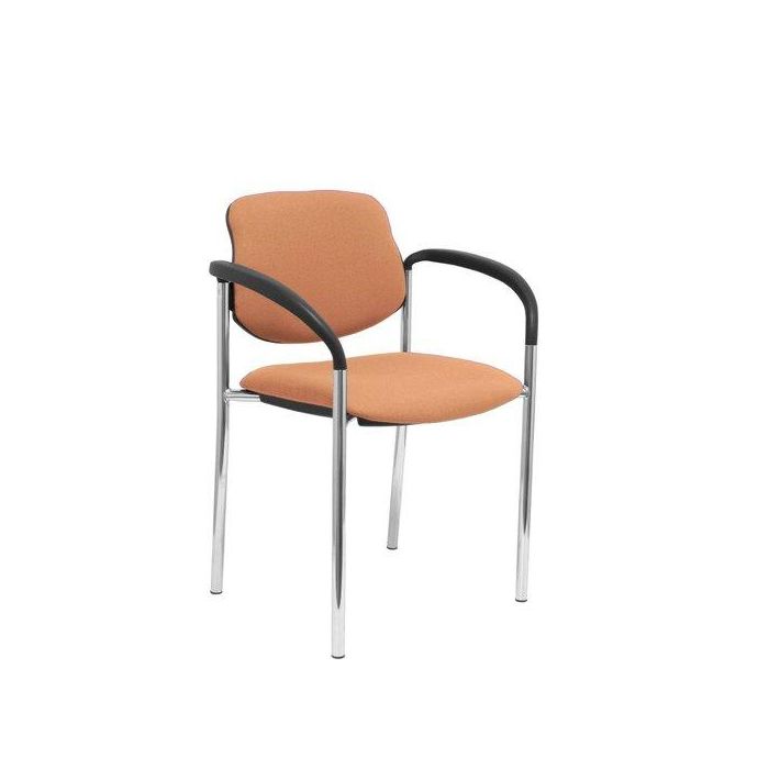 Silla Piqueras Y Crespo Villalgordo Confidente Brazos Fijos Chasis Cromo Asiento Y Respaldo Tapizados Bali Marron