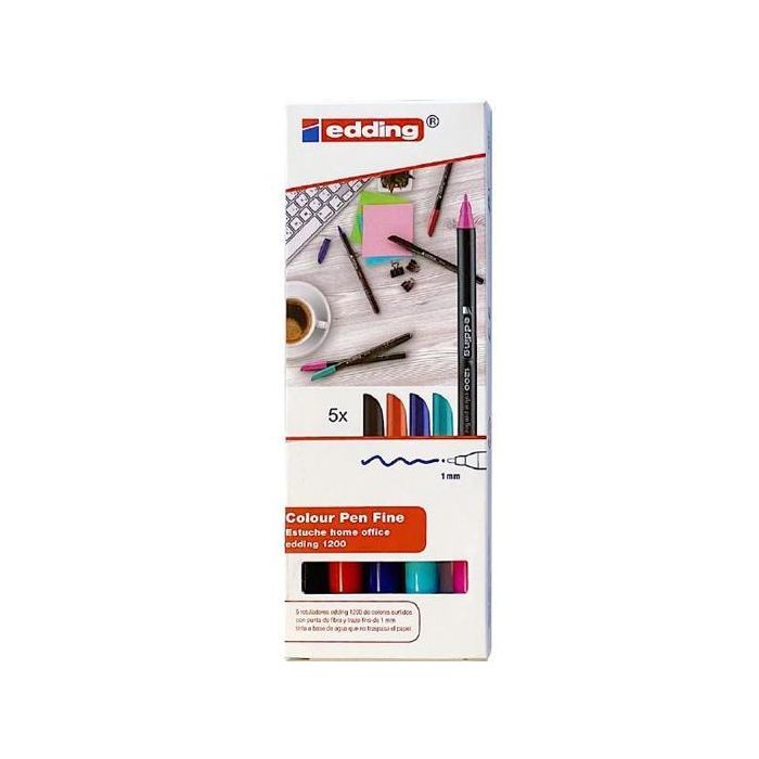 Edding Rotulador 1200 Home Office Punta Fina C-Surtidos Estuche 5 Ud Edding Rotulador 1200 Home Office Punta Fina C-Surtidos Estuche 5 Ud