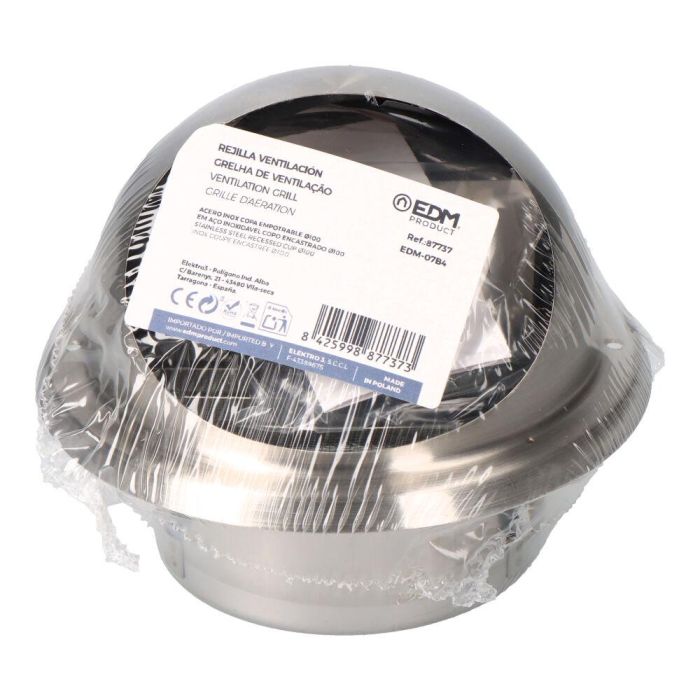 Edm Rejilla ventilación acero inoxidable ø100 mm empotrable 3