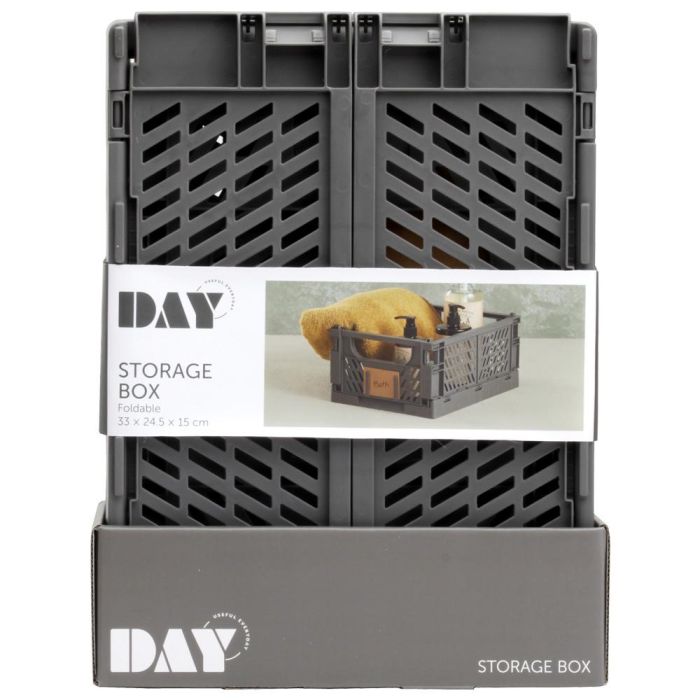 Day Caja Plegable 33x24,5 cm Dark Grey 10 L Almacenaje Apilable Resistente 20 kg 4 Day Caja Plegable 33x24,5 cm Dark Grey 10 L Almacenaje Apilable Resistente 20 kg 4