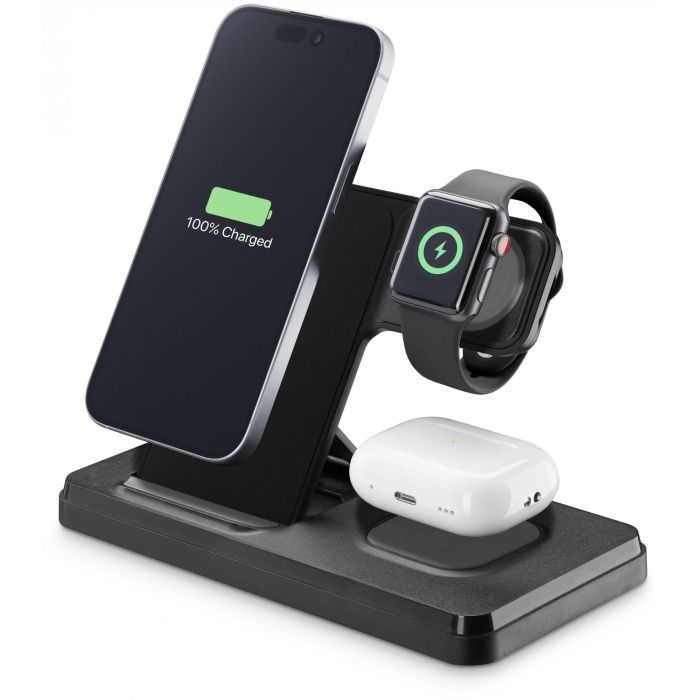 Cellularline Triple Wireles Charger 3in1 Black 3
