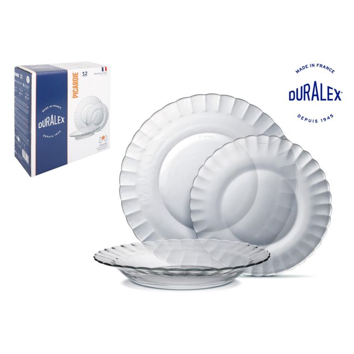 Vajilla Transparente 12 Piezas Duralex Picardie Ámbar (2 Unidades) Vajilla Transparente 12 Piezas Duralex Picardie Ámbar (2 Unidades)