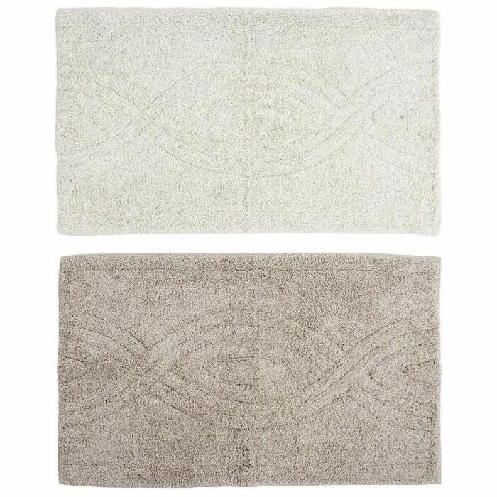 Alfombra DKD Home Decor Marrón Beige Algodón (2 pcs) (80 x 50 x 2 cm)