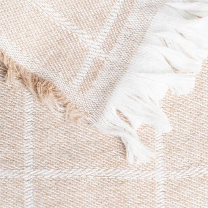 Colcha Cuadros Camel Algodón 200 X 260 cm