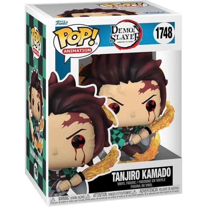 Funko Pop! 80334 Tanjiro Kamado de Demon Slayer (Kimetsu no Yaiba) ejecutando técnica Respiración Solar (Sun Breathing), aprox. 11.5cm