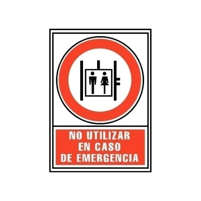 Señal Informativa No Utilizar En Caso De Emergencia Rojo