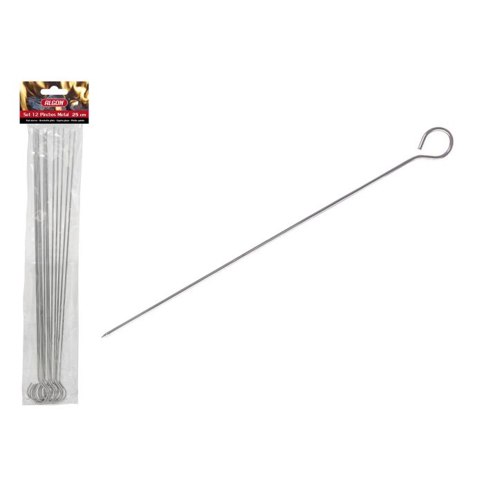 Set de 12 pinchos para barbacoa de metal Algon Bbq 25 cm (24 Cajas) 3 Set de 12 pinchos para barbacoa de metal Algon Bbq 25 cm (24 Cajas) 3