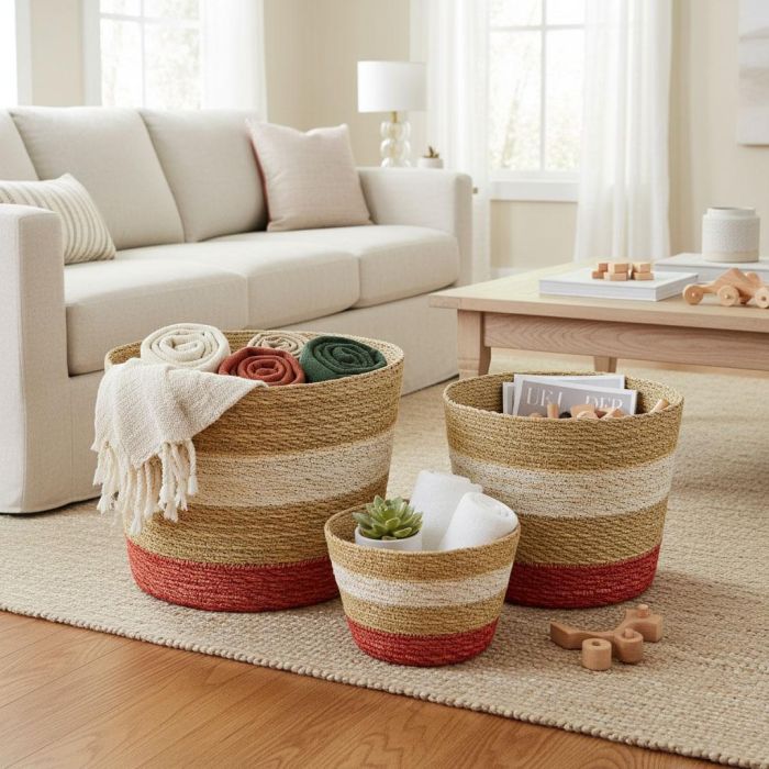 Inde Cesta Cónica Seagrass 26 cm Privilege Almacenamiento 2