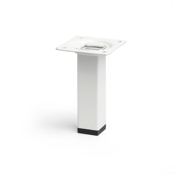 Rei Pata cuadrada para muebles de acero en blanco 2,5x2,5x10cm mod.400g Rei Pata cuadrada para muebles de acero en blanco 2,5x2,5x10cm mod.400g