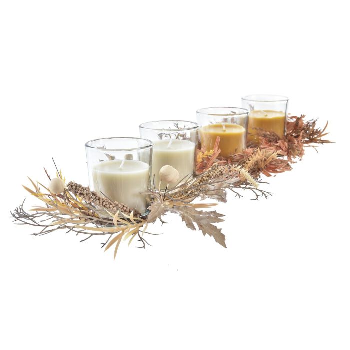 Vela Alpino DKD Home Decor Mostaza Beige 9.5 x 7 x 19 cm Set de 2 (6 Unidades) 1