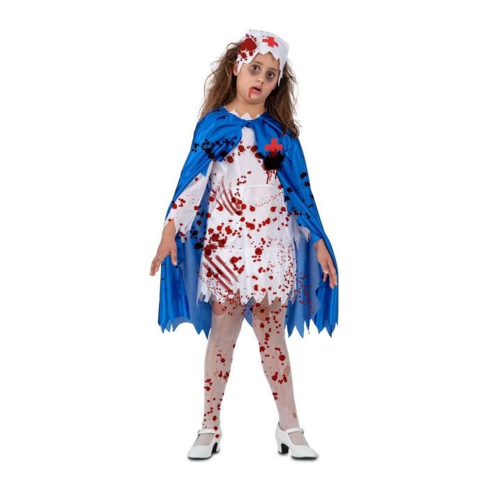 Disfraz enfermera sangrienta 5-6 años (cofia, capa y vestido con delantal.) Disfraz enfermera sangrienta 5-6 años (cofia, capa y vestido con delantal.)