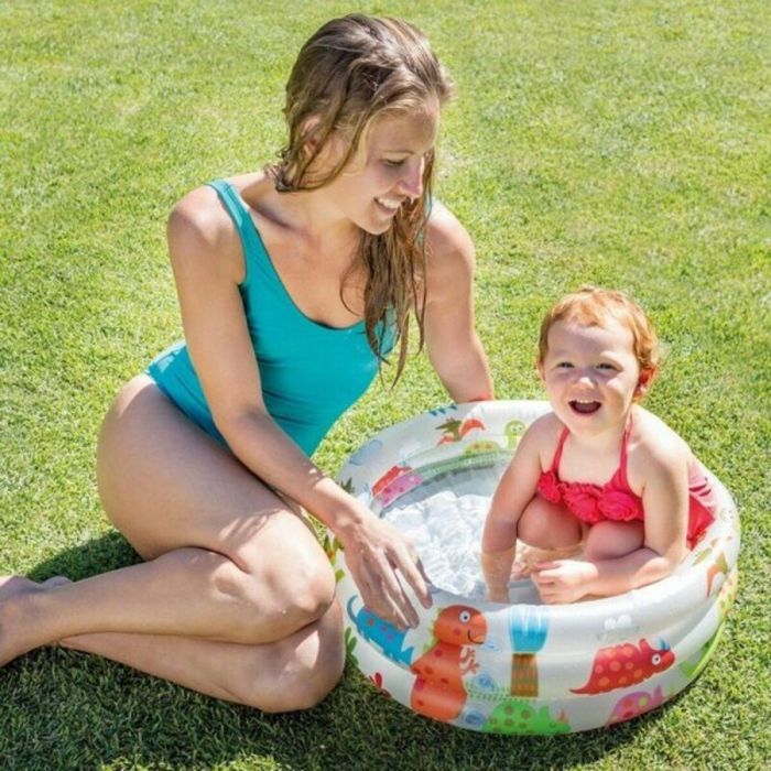 Piscina hinchable 3 aros animales con suelo hinchable (capacidad 28 litros)(1-3 años) 61x22 cm 2