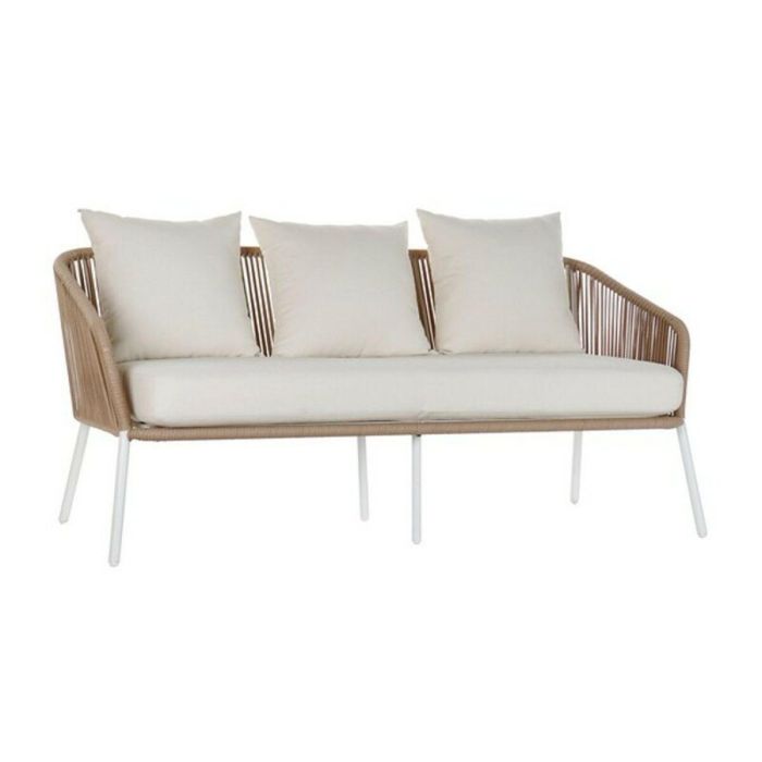 Sofa Terraza Y Jardin DKD Home Decor Blanco Beige 72 x 70 x 151.5 cm Set de 4 12