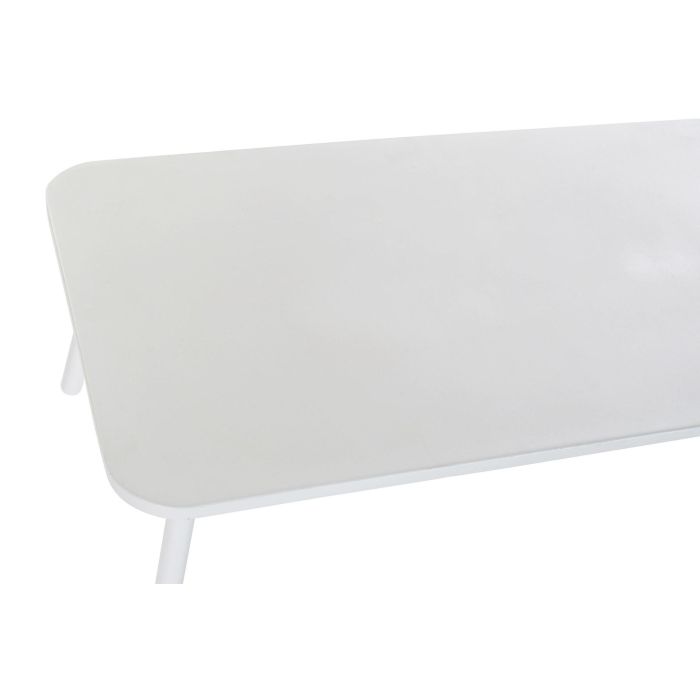 DKD Home Decor Sofá Terraza y Jardín Set de 4 Blanco Beige Aluminio Poliéster Cuerda 151.5 x 72 x 70 cm