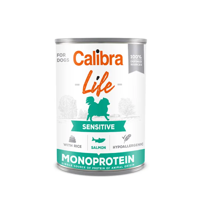 Calibra Dog Life Lata Sensitive Salmon Y Arroz 6x400 gr