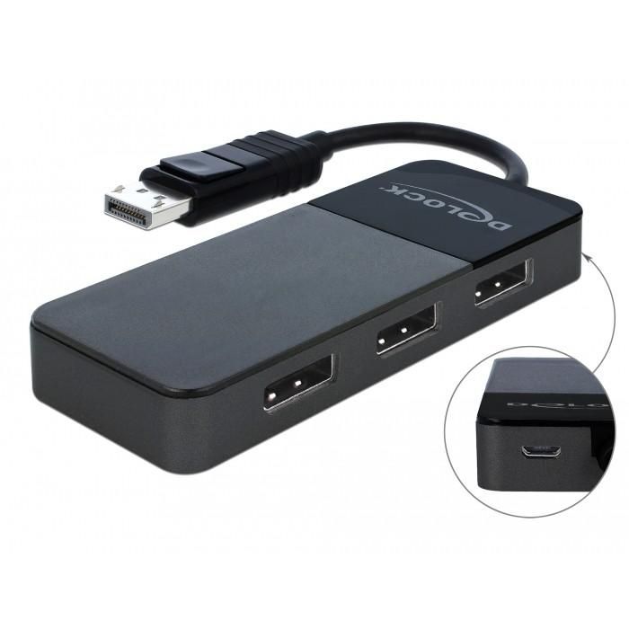 DELOCK DisplayPort 1.4 Splitter 1 x DisplayPort in > 3 x DisplayPort out 1 DELOCK DisplayPort 1.4 Splitter 1 x DisplayPort in > 3 x DisplayPort out 1