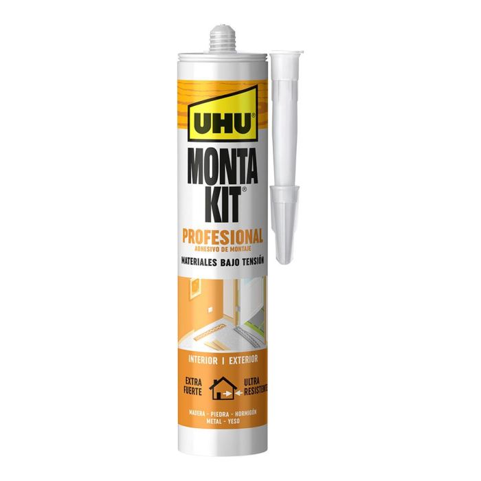 Uhu Monta kit® profesional 350 g - Adhesivo de montaje de relleno universal para madera, metal, piedra y más