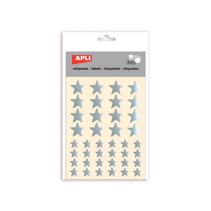 Apli Gomets Estrella Plata Bolsa con 120 Unidades para Manualidades Adhesivas 1