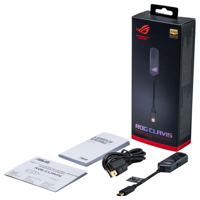 ASUS ROG Clavis Adaptador de Micrófono con Cancelación de Ruido IA para PC, MAC, PlayStation 4, PlayStation 5, Nintendo Switch 3