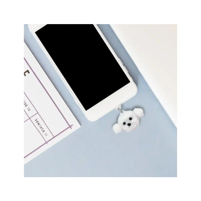 Wondee Charm Funny Protege y Decora, Accesorio para Móvil con Colgante, Protector de Puerto Type-C o Lightning contra Polvo, para Smartphone - Referencia: Lightning dog