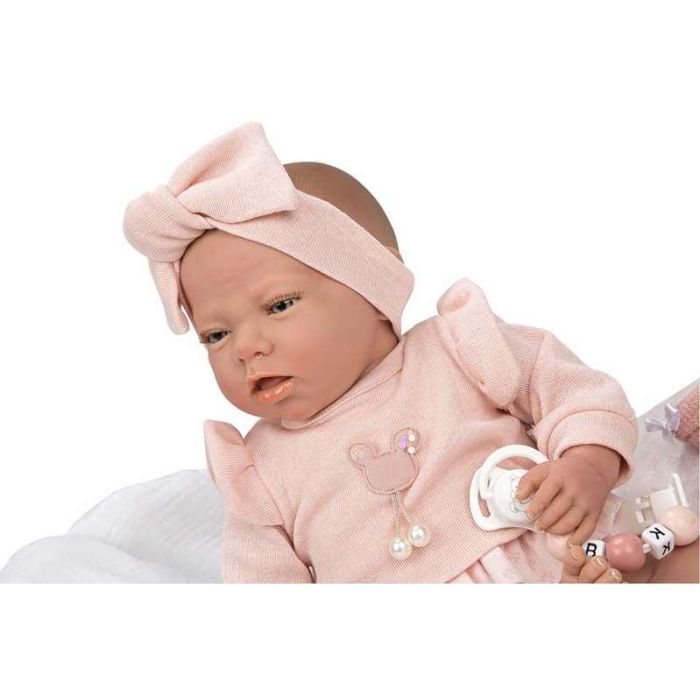 Muñeca reborn arias 40 cm alba rosa c/cojin 11