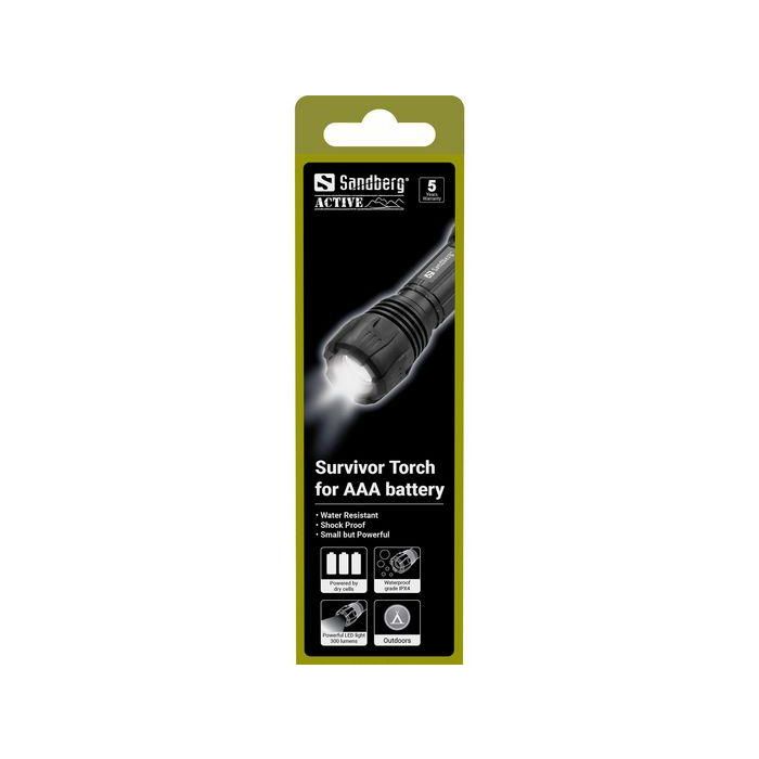 Sandberg Linterna Survivor Torch Ultra Potente Compacta Resistente Agua Caídas Cuerpo Aluminio Zoom Múltiples Modos para Pilas AAA 3 Sandberg Linterna Survivor Torch Ultra Potente Compacta Resistente Agua Caídas Cuerpo Aluminio Zoom Múltiples Modos para Pilas AAA 3