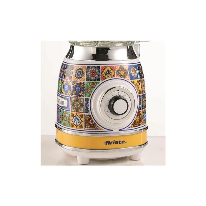 Ariete 583 POSITANO Batidora de Vaso con Vaso de Vidrio y 4 Cuchillas de Acero Inoxidable, 4 Velocidades, Diseño Vintage 2